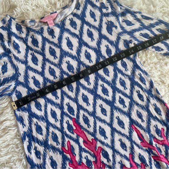 Lilly Pulitzer | Ophelia Coral Iris Blue Deep Dive Little Fish Swing Dress Sz XS - Picture 12 of 13